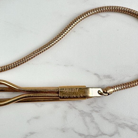 Swank 12K GF Tie Clip with Chain - Picture 7 of 8